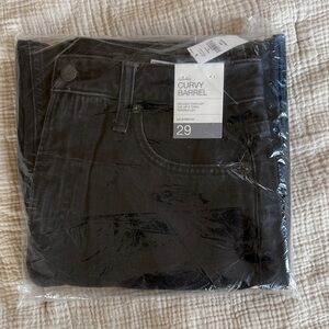 GAP Women's Curvy Barrel High Rise Jeans - Black